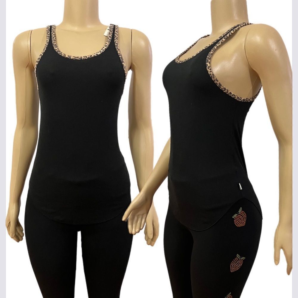 Victoria’s Secret PINK Ribbed soft tank top Black Xsmall